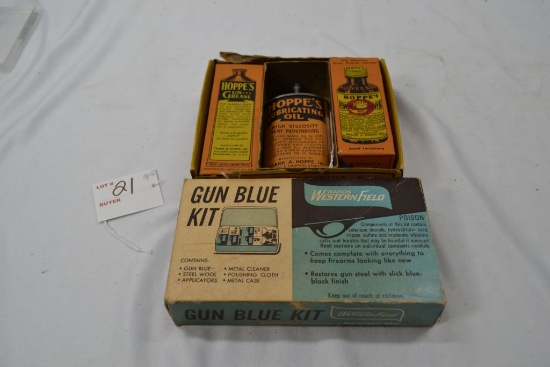 Vintage Group of Hoppe's Gun Cleaning and Gun Blue Kit Original Box