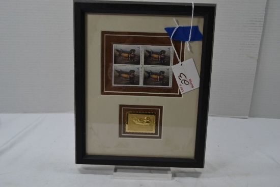 Ducks Unlimited 2001 Framed $5 Stamps & $5 Gold 2001 Stamp