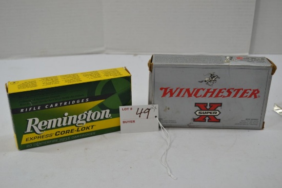 2 Boxes of .243 Winchester Ammo; Remington and Winchester Brand 2xbid