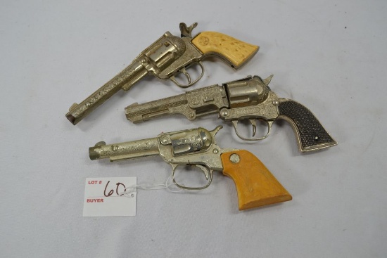 Group of 3 Cap Guns; 1 Unmarked, 1 Rodeo Hubley and a Coyote Hubley