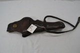 US Military Leather Holster with 2 Metal Embellishments; Rock Island Arsenal 1915 14 1/2