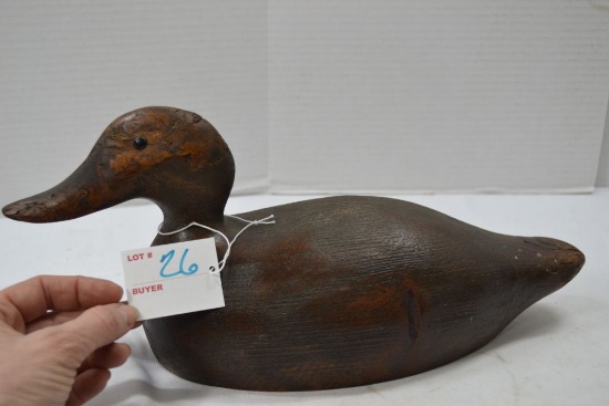 Antique Vintage Wooden Duck Decoy Black Duck Drake