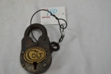 Colt #603 Brass Plate Cast Iron Lock with Key