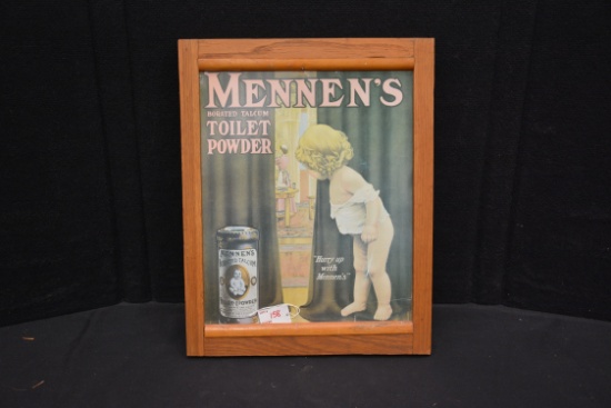 Contemporary Mennen's Toilet Powder Framed Advertising Sign; 20"x16"
