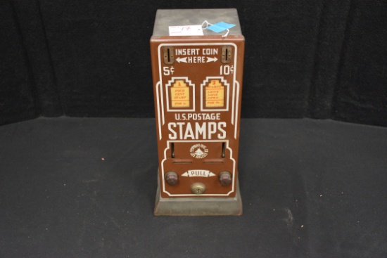 General Store Porcelain Front U.S. Postage Stamp Dispenser; No Key