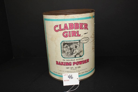 Vintage Clabber Girl 10 Lb. Baking Powder Tin; Tin Only