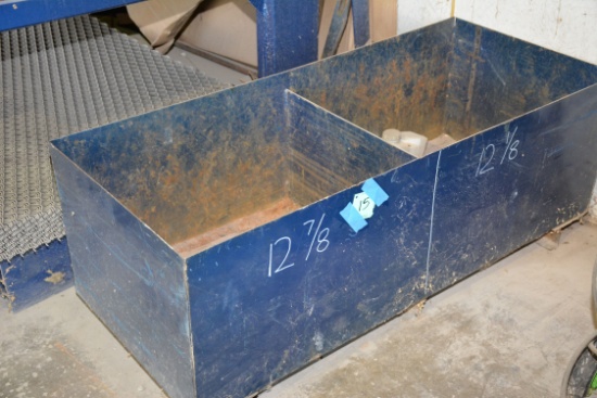 2-Compartment Steel Storage Bin 57"x24"x19"; BIN ONLY
