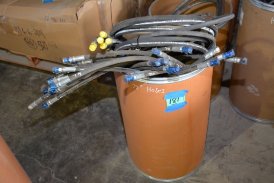 1 Large Drum Containing Approx. 10-15 Pieces 3/8" Hydraulic Hose; 74" Length