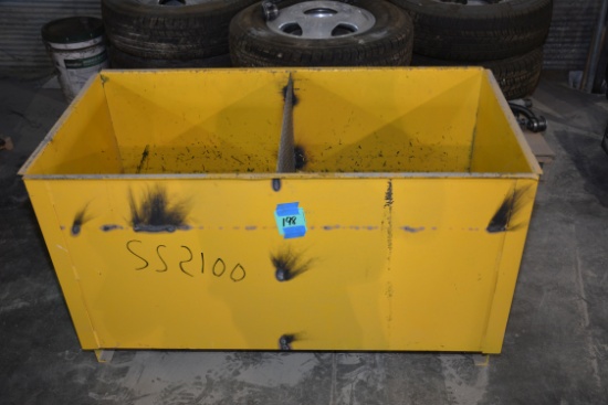 2-Compartment Metal Storage Bin; 26"x4'x2'
