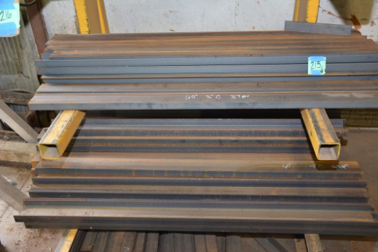 1 Lot of Approx. 37 Pieces 3" Channel Steel 60" Length, 41 Pieces 4" Channel Steel 60" Length, and M