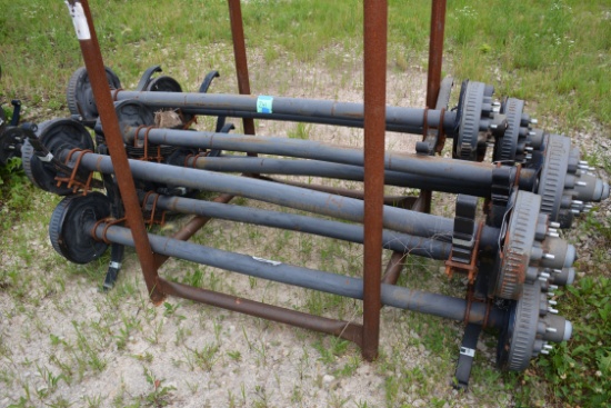 8 - Dexter Drum Brake Axles 7k lb. 64" Spring Center 81" Hub Face w/Rack; 8xBid