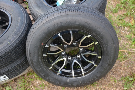 1 Lot of 3 Diamondback 205/75 R15 8-Ply Tires w/Aluminum Wheels