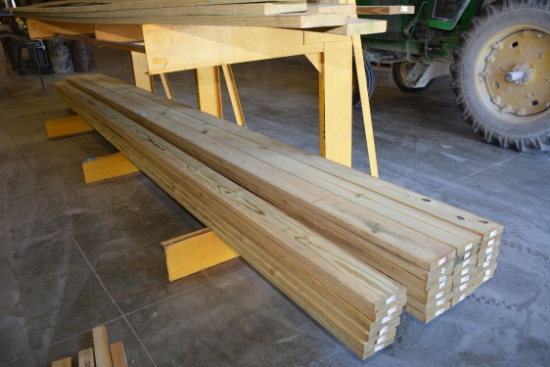 1 Lot of 27 Pieces 2"x8"x24' Treated Lumber Plus Misc. Shorter Pieces including 15' to 21'