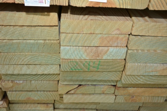 1 Lot of 48 Pieces 2"x8"x24' Treated Lumber