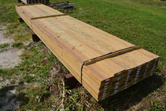 1 Lot of 48 Pieces 2"x8"x20' Treated Lumber
