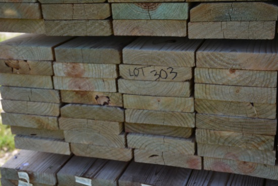 1 Lot of 48 Pieces 2"x8"x12' Treated Lumber