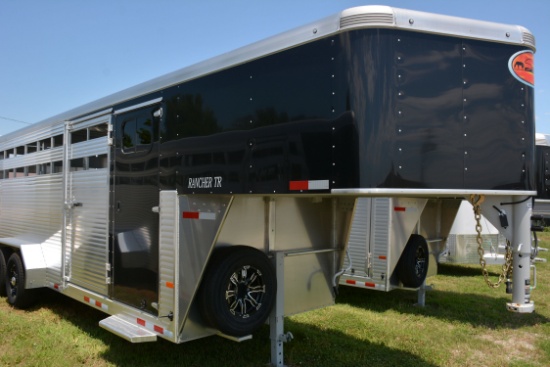 Sundowner Rancher TR 20' All Aluminum Gooseneck Livestock Trailer w/Tandem 7K Axles, 4' Straight Wal
