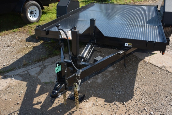 HP Trailers 12'x81" Scissor Lift Trailer w/Hard Channel Jeep-Style Fenders, 7K Drop Axle, Steel Floo