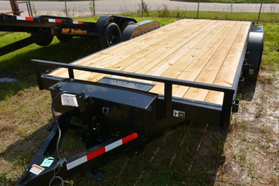 HP Trailers 20' Tilt Bed Trailer w/Electric Tilt, Tandem 5K Axles, Wood Floor, Winch Plate, 2-5/16"