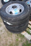 1 Lot of 3 Taskmaster 235/80 R16 10-Ply Tires w/Dual Wheels