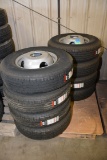 1 Lot of 8 Contender 10-Ply 235/80 R16 Tires w/Dual Wheels