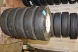 1 Lot of 13 Advance 235/85 R16 14-Ply Tires w/White Wheels