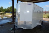 Freedom Trailers, LLC 12'x6' White V-Nose Enclosed Trailer; Aluminum w/Wood Interior, Single 3500 lb