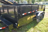 HP Trailers 14' Single Cylinder Scissor Hoist Dumpbox Trailer w/Tandem 8K Axles, Steel Floor, 15