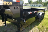 HP Trailers 16' Single Cylinder Scissor Hoist Dump Box Gooseneck Trailer w/Tandem 8K Axles, Barn Doo