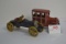 Cast Iron Racer Car and Driver and 1920s Model T Car