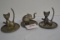 Group of 3 Vintage Zinc Alloy Silverplate Cats and Elephant Ringholder