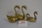 Group of 4 Brass Swans
