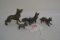 Group of Cast Iron Brass Finished Dog Figurines