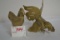 Pair of Brass and Hen and Rooster Figurines