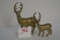 Pair of Small brass Stags