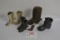 1 Lot of 3 Pair of Metal Boots