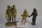 Brass Tom Sawyer and Huckleberry Finn, Gnome, and Lumberjack Figurines