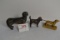 Group of 3 Metal and Iron Dogs