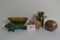 Group of Malachite and Brass Figurines