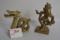 Pair of Solid Brass Figurines including Dragon