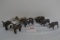 Group of Metal and Pot Metal Buffalo, Mule, and Cow Figurines