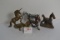 Group of 5 Metal, Brass, and Iron Horses