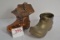 Brass Boot and Pot Metal Old Woman Who Lived in a Shoe Bank (No Stopper)