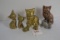 1 Lot of 8 Brass and Metal Cats; Various Sizes
