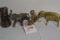 1 Lot of 4 Brass and Pot Metal Elephants