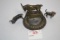 Group of Metal and Brass Bull Figurines and Alamo Souvenir Ashtray