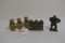 Pair of Brass and Metal Hear No Evil/See No Evil/Speak No Evil Monkeys and Metal King Kong