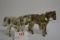 Pair of Vintage Hollow Metal Gold Finish Western-Style Horse Figurines