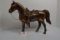 Hollow Metal Brass Finish Western-Style Horse Figurine; 12