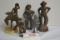 Group of 5 Metal Cowboy and Horse Figurines